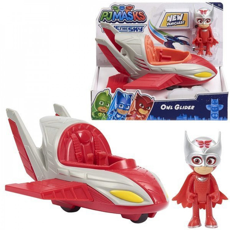 PJ MASKS Sowella + vozidlo červené